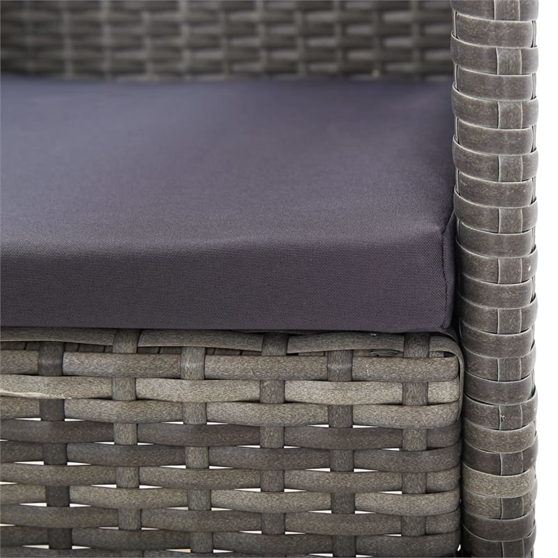 Afuera Living Contemporary Dining Set in Anthracite/Dark Gray