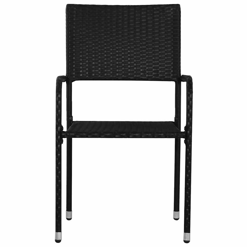 Afuera Living Contemporary Solid Acacia Wood Compact Dining Set in Black