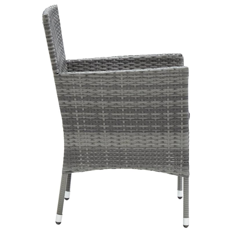 Afuera Living Contemporary Solid Acacia Wood Standard Dining Set in Gray