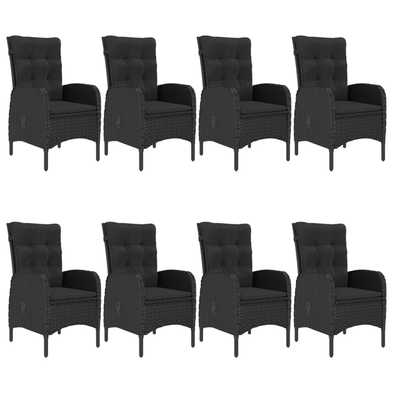 Afuera Living Contemporary Solid Wood Dining Set in Black/Natural
