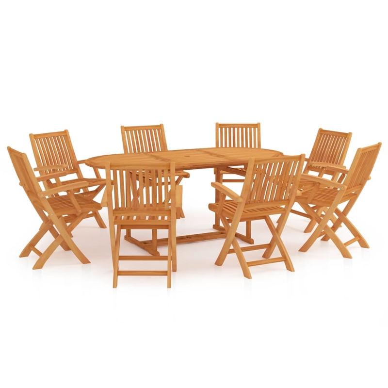 Afuera Living Contemporary Wood Garden Dining Set in Warm Teak