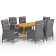 Afuera Living Contemporary Garden Dining Set in Gray/Natural