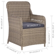 Afuera Living Contemporary Dining Set in Brown and Dark Gray