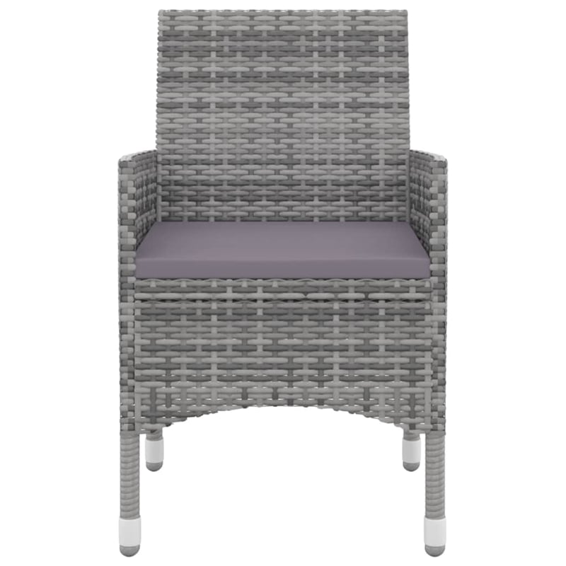 Afuera Living Contemporary Garden Dining Set in Gray/Dark Gray/Black
