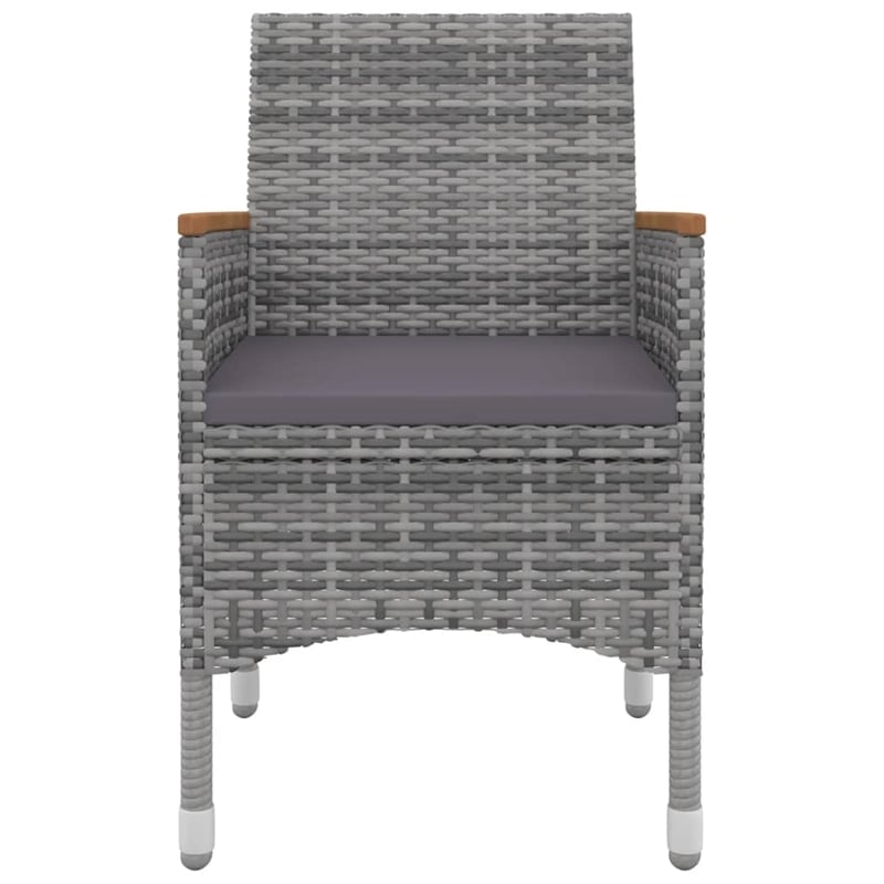 Afuera Living Contemporary PE Rattan Medium Garden Dining Set in Gray