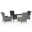 Afuera Living Contemporary Garden Dining Set in Light Gray and Black