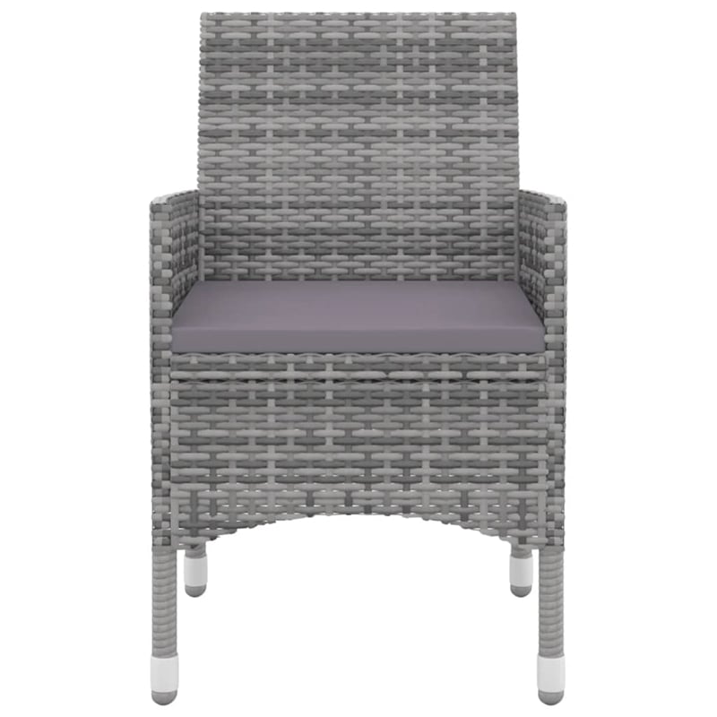 Afuera Living Contemporary Garden Dining Set in Gray/Dark Gray/Black