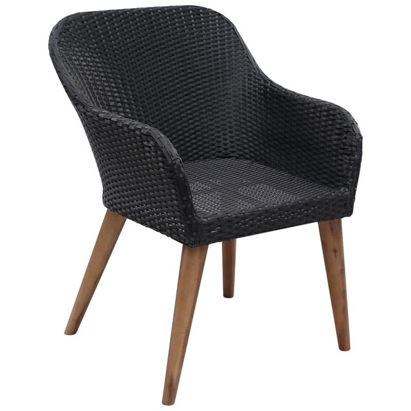Afuera Living Contemporary Outdoor Dining Set in Black and Dark Gray