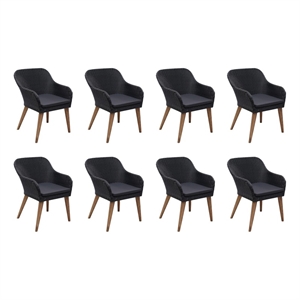 Afuera Living Contemporary Outdoor Dining Set in Black and Dark Gray