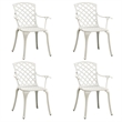 Afuera Living Contemporary Round Classic Outdoor Bistro Set in White