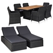 Afuera Living Contemporary Outdoor Dining Set in Black and Dark Gray
