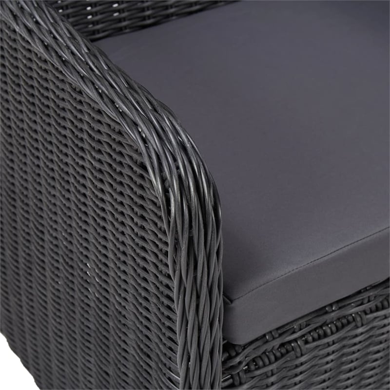 Afuera Living Contemporary Outdoor Dining Set in Black and Dark Gray