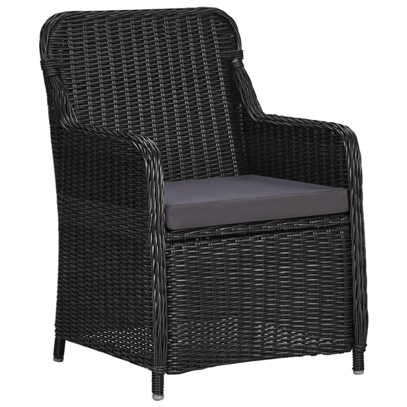 Afuera Living Contemporary Outdoor Dining Set in Black and Dark Gray