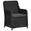 Afuera Living Contemporary Outdoor Dining Set in Black and Dark Gray