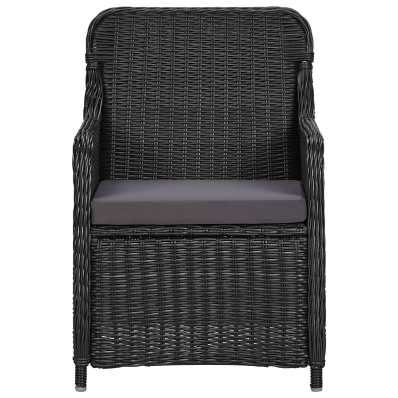 Afuera Living Contemporary Outdoor Dining Set in Black and Dark Gray