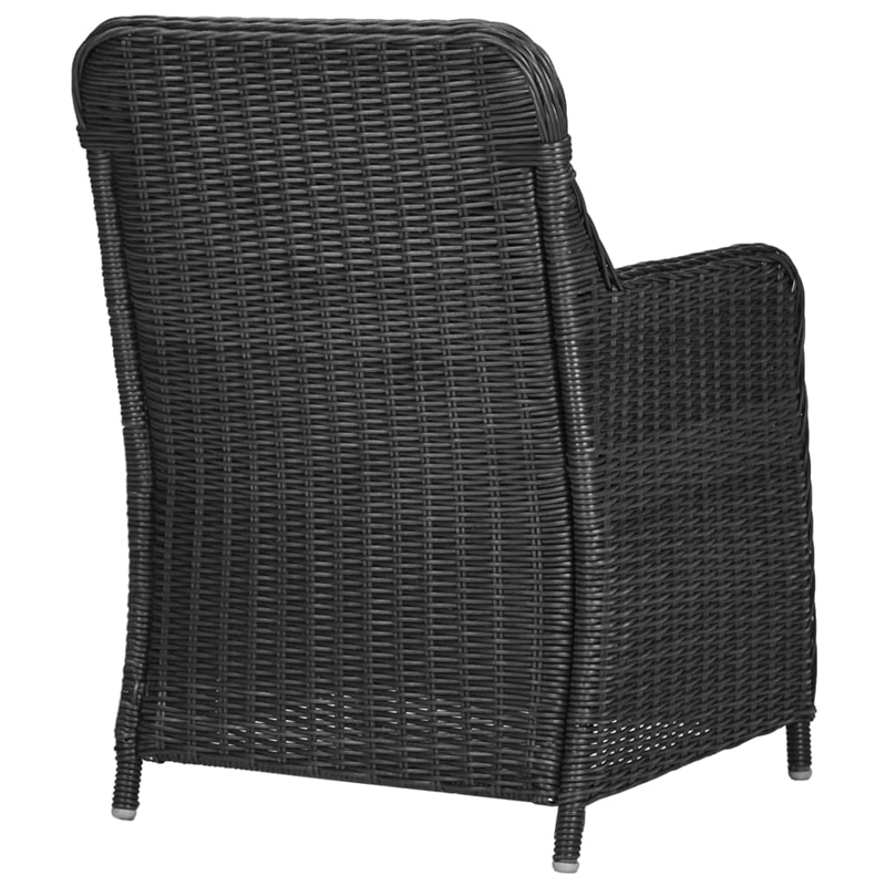 Afuera Living Contemporary Outdoor Dining Set in Black and Dark Gray