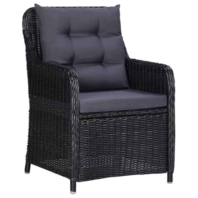 Afuera Living Contemporary Outdoor Dining Set in Black and Dark Gray