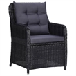 Afuera Living Contemporary Outdoor Dining Set in Black and Dark Gray