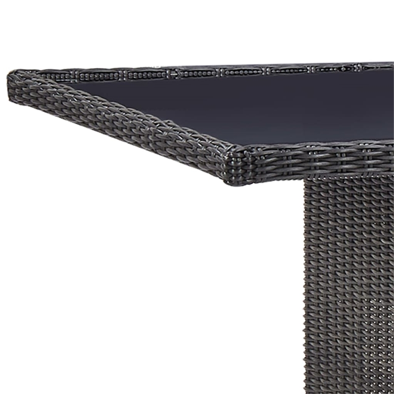 Afuera Living Contemporary Outdoor Dining Set in Black and Dark Gray