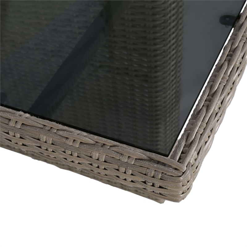 Afuera Living Contemporary Outdoor Dining Set in Brown and Dark Gray