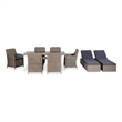 Afuera Living Contemporary Outdoor Dining Set in Brown and Dark Gray