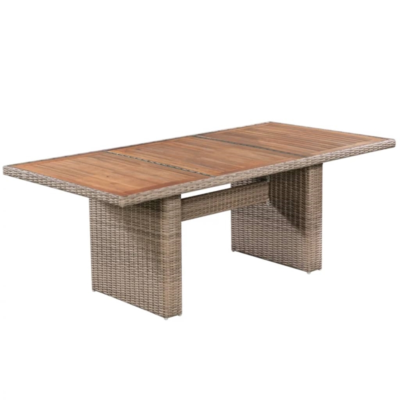 Afuera Living Contemporary Outdoor Dining Set in Brown and Dark Gray