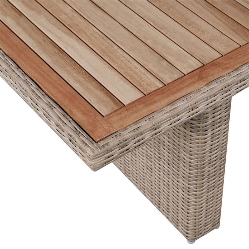Afuera Living Contemporary Outdoor Dining Set in Brown and Dark Gray