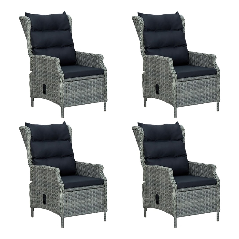 Afuera Living Contemporary Solid Wood Dining Set in Light Gray