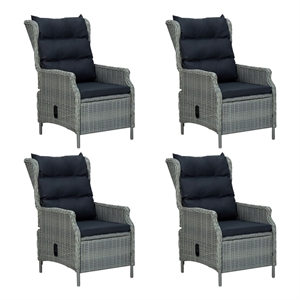 Afuera Living Contemporary Solid Wood Dining Set in Light Gray