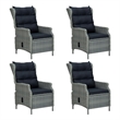 Afuera Living Contemporary Solid Wood Dining Set in Light Gray