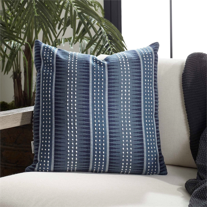 Afuera Living Contemporary Polyester Outdoor Pillow in Slate Blue