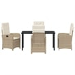 Afuera Living 5 Piece Poly Rattan Garden Dining Set with Cushions in Beige
