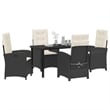 Afuera Living 5 Piece Poly Rattan Garden Dining Set with Cushions in Black