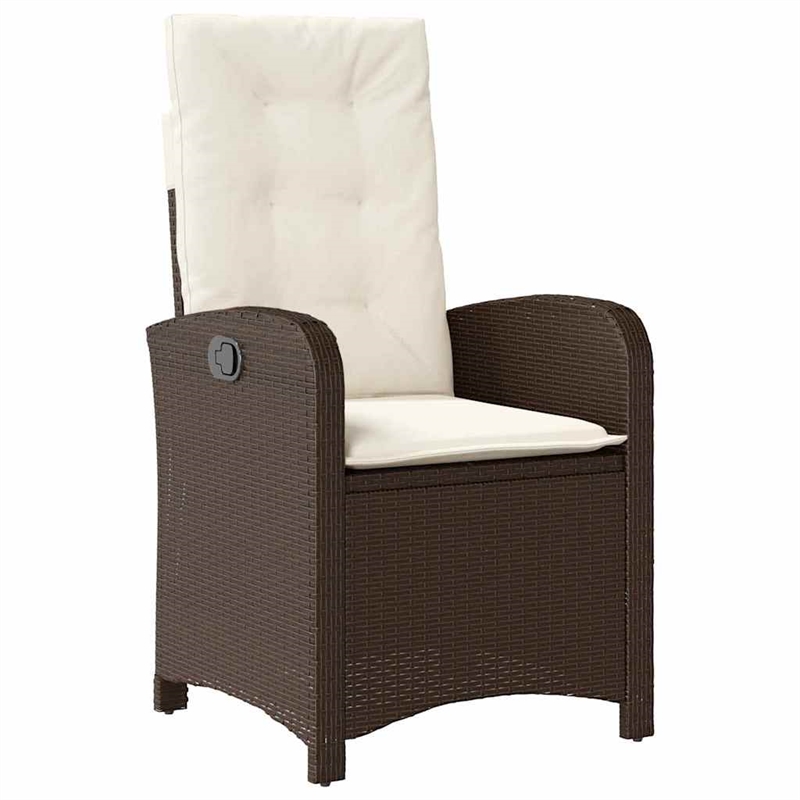 Afuera Living 5 Piece Poly Rattan Garden Dining Set with Cushions in Brown