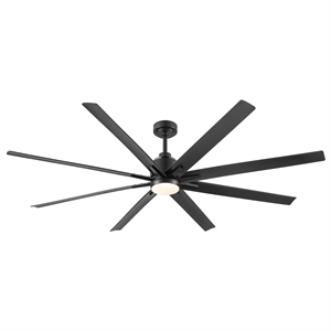 Afuera Living 72&quot Large Integrated LED Ceiling Fan with Black ABS Blades