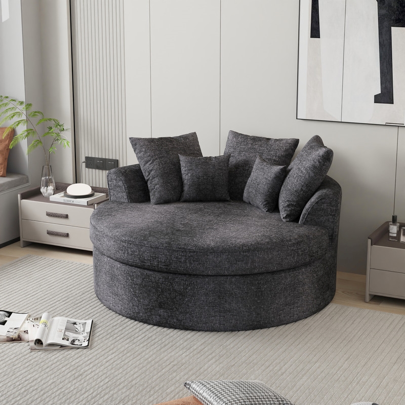 Afuera Living Dark Grey Corduroy Free Install Foam-Filled Compressed Sofa