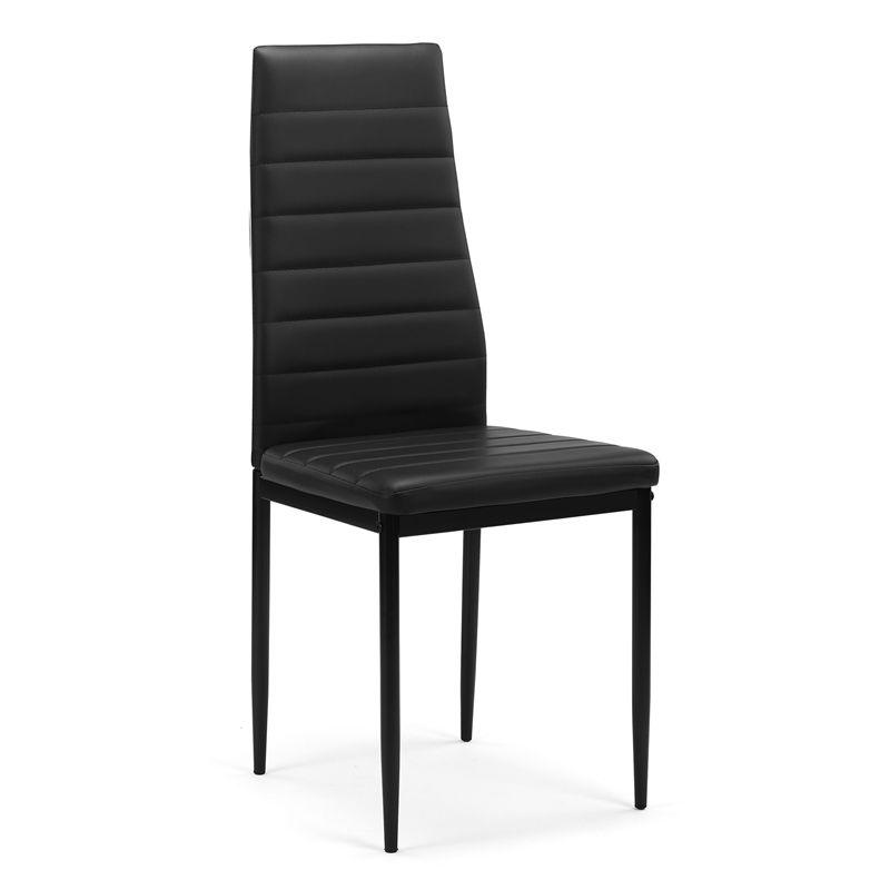 Afuera Living 5-Piece Tempered Glass Dining Table Set with Faux Leather Chairs