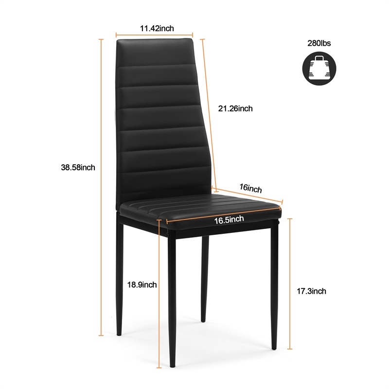 Afuera Living 5-Piece Tempered Glass Dining Table Set with Faux Leather Chairs