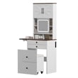 Afuera Living Farmhouse Vanity Set with Sliding Mirror & Storage Stool in White