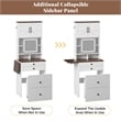 Afuera Living Farmhouse Vanity Set with Sliding Mirror & Storage Stool in White