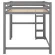 Afuera Living Full Size Wood Loft Bed with Built-In Desk & Shelves in Gray
