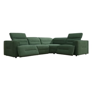 Afuera Living Green Flannel 4-Piece Electric Recliner Sofa Set with USB