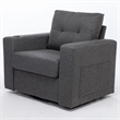 Afuera Living Gray Velvet Swivel Sofa Chair with USB Charging Port
