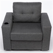 Afuera Living Gray Velvet Swivel Sofa Chair with USB Charging Port