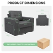 Afuera Living Gray Velvet Swivel Sofa Chair with USB Charging Port