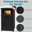Afuera Living 48-Gallon Lockable Resin Delivery Box with Parcels Sign in Black