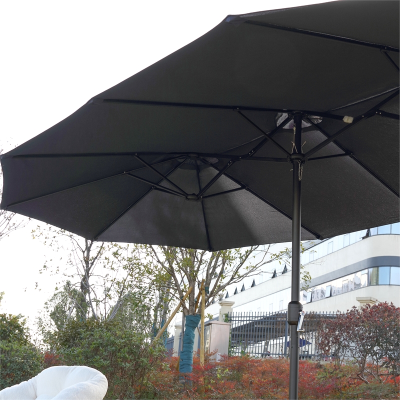 Afuera Living 14.8 Ft Navy Blue Double-Sided Outdoor Terrace Umbrella