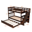 Afuera Living Twin-Over-Twin Bunk Bed with Trundle & Storage Stairs