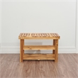 Afuera Living Acacia Wood 2-Tier Shoe Rack Bench 27.6x11x17.8 Inches