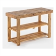 Afuera Living Acacia Wood 2-Tier Shoe Rack Bench 27.6x11x17.8 Inches